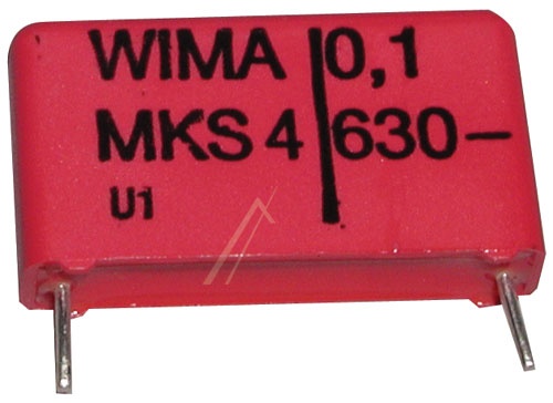 2x WIMA MKS4 1µF 630V Polyester Capacitors – 5% Tolerance, PCB Mount, 27.5mm Pitch