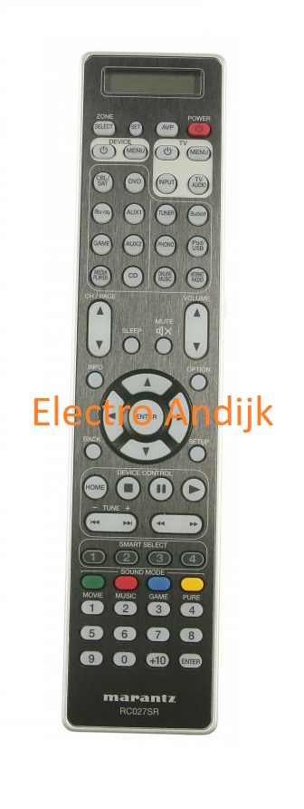 Remote Control Unit Rc027sr Marantz Afstandsbediening: Marantz RC027SR 30701016400AM ...